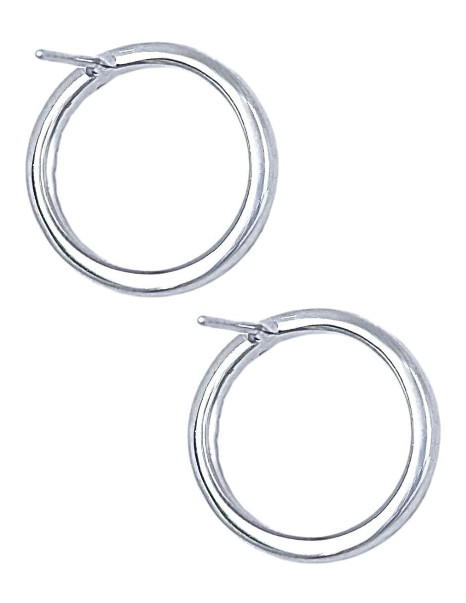 Aretes circulares de plata P 925 con acabado pavé zirconia 2