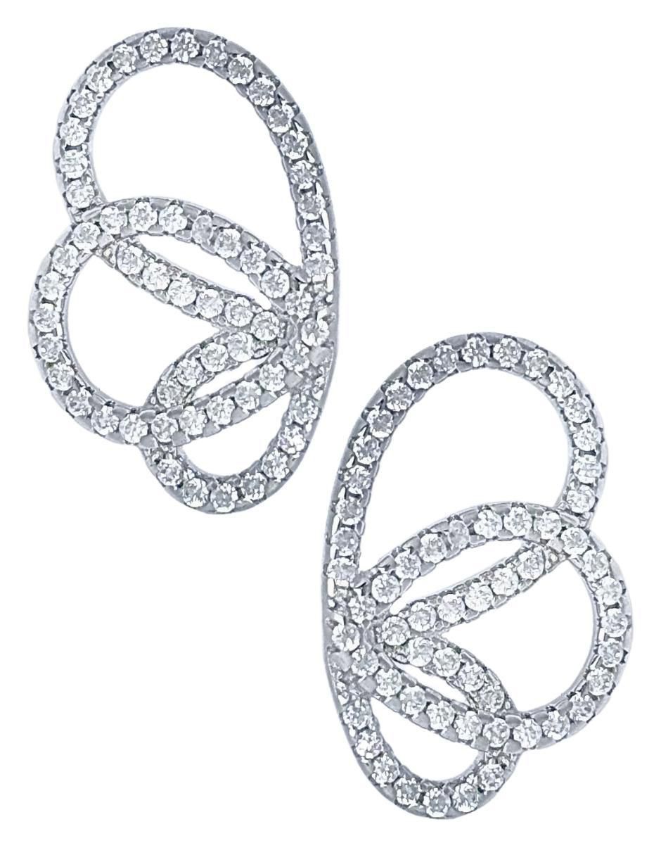 Aretes de mariposa de plata P 925 con acabado pavé zirconia Aretes de mariposa de plata P 925 con acabado pavé zirconia