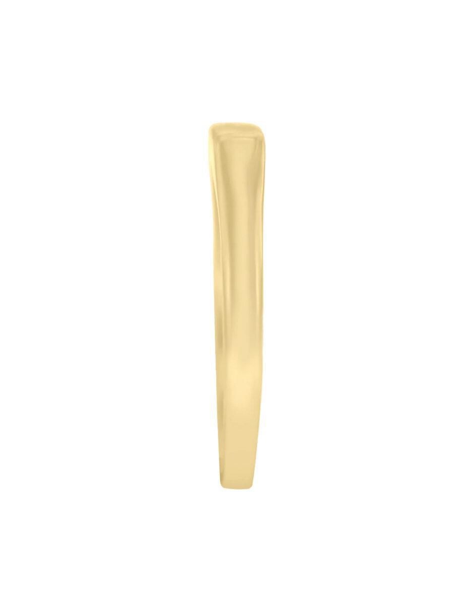 Anillo rectangular Sello 14 k de oro diamante brillante 4