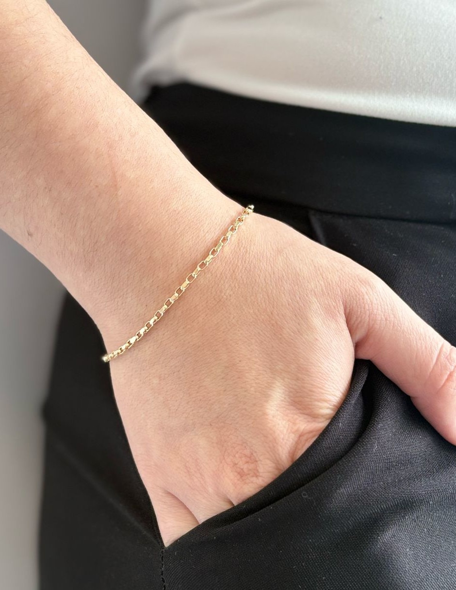 Pulsera de oro 14 K con acabado brillante 3