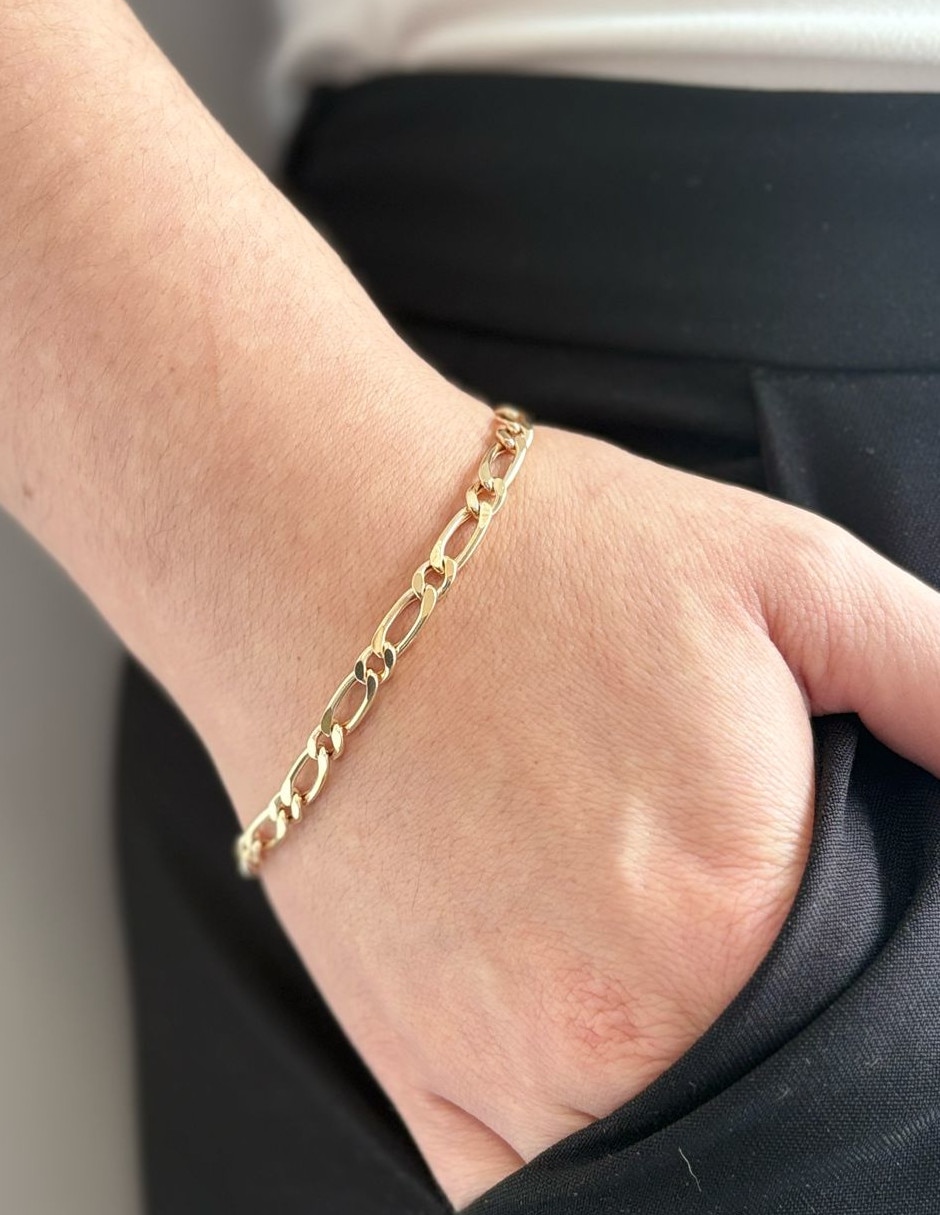 Pulsera de oro 14 K con acabado liso 2