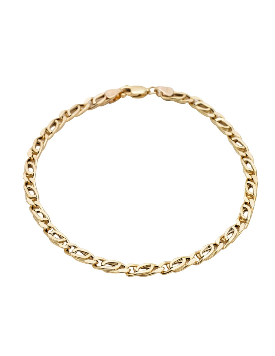 Pulsera de oro 14 K con acabado liso