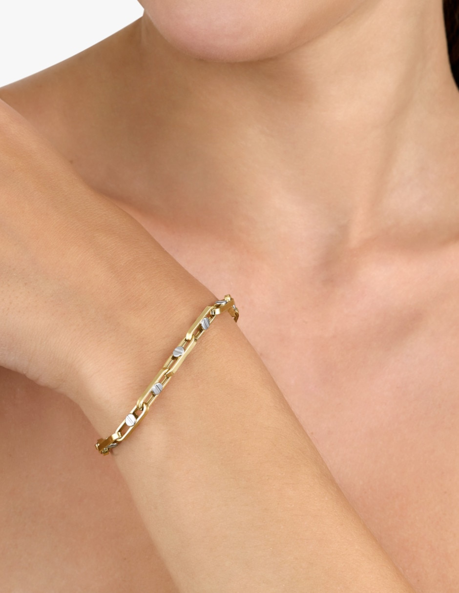 Pulsera de oro 14 K con acabado liso 2