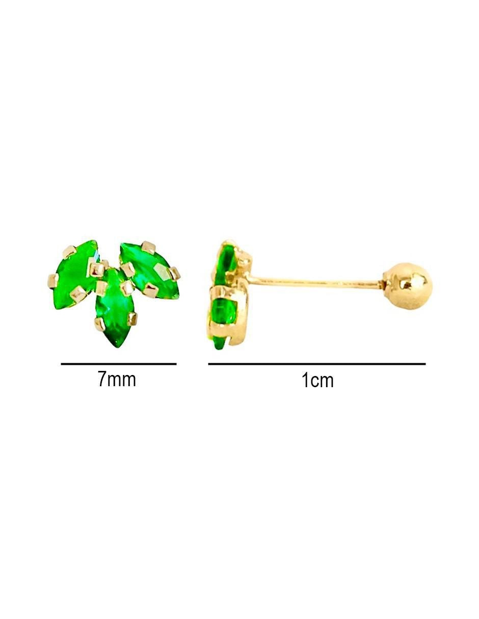 Broqueles ovalados de oro con acabado brillante zirconia 4