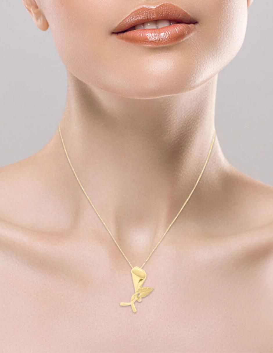 Colgante Y Dije de flor irfán de oro 14 K 2