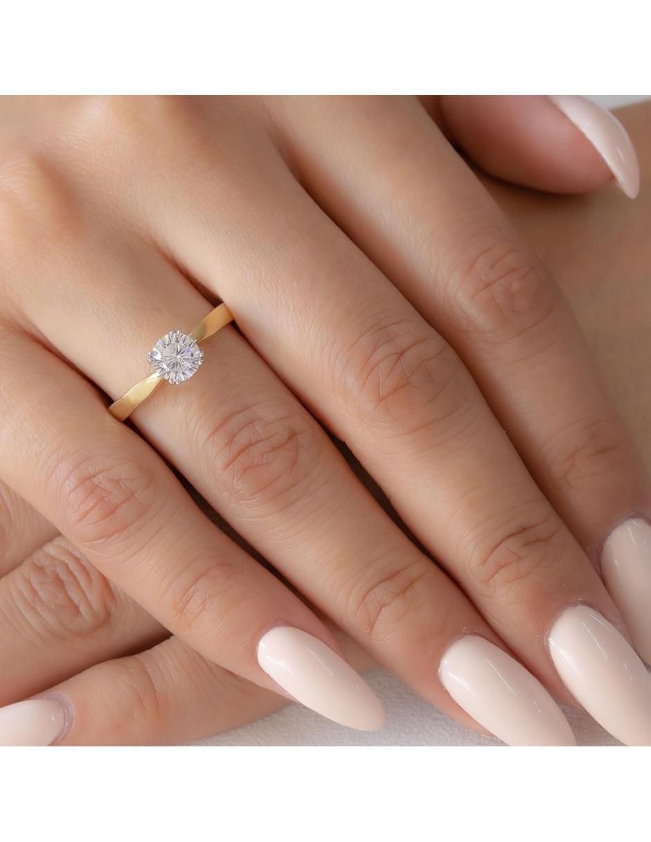 Solitario "de" oro 10 k abba joyas no aplica zirconia