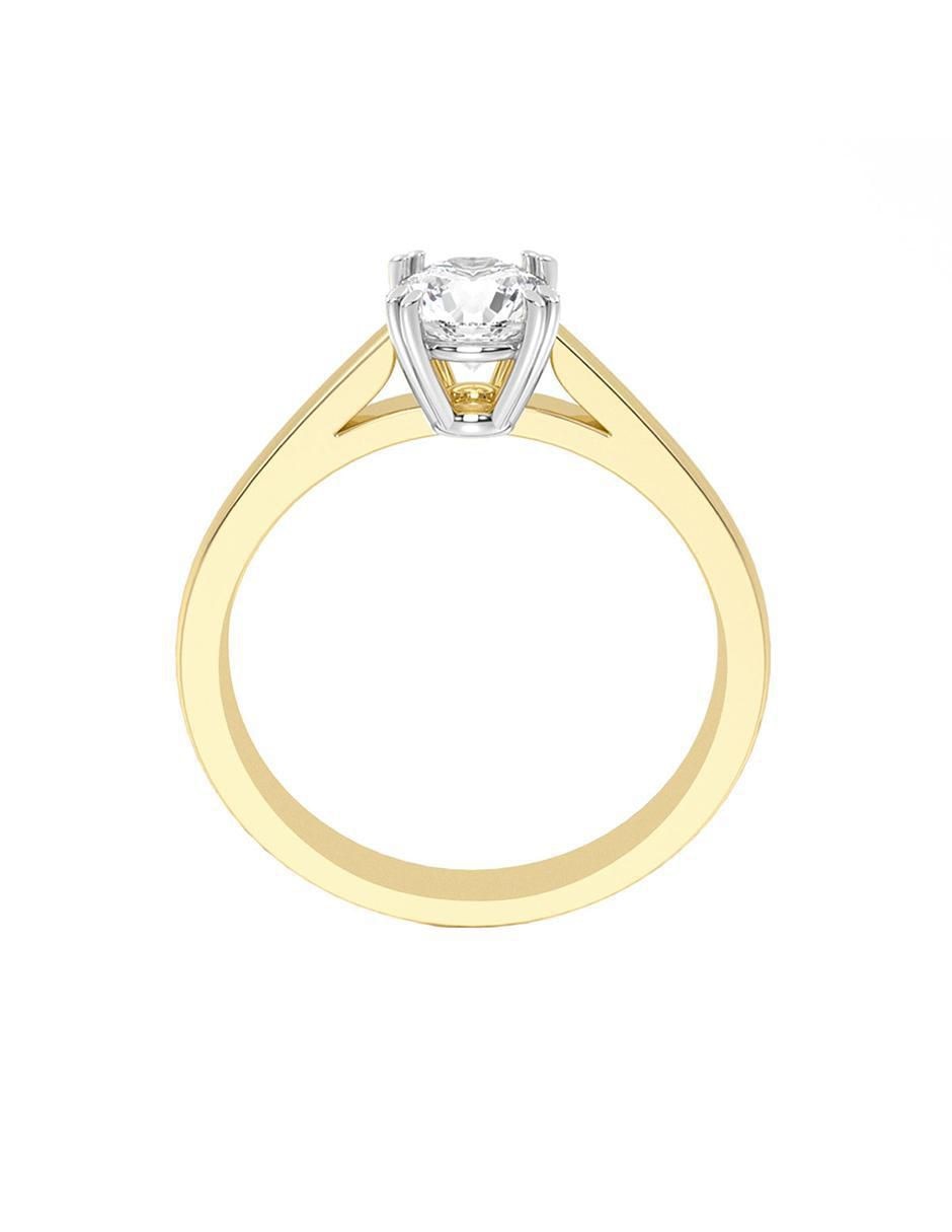 Solitario "de" oro 14 k abba joyas no aplica zirconia