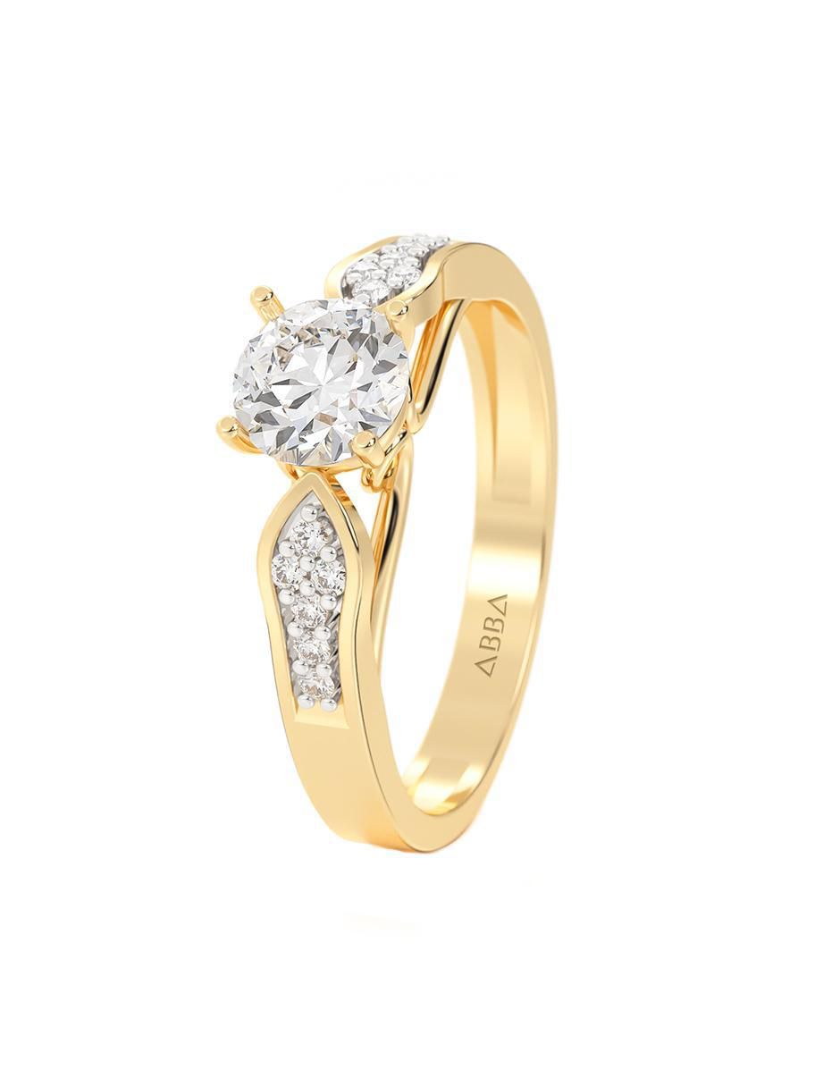 Anillo de compromiso "de" oro 14 k abba joyas no aplica zirconia