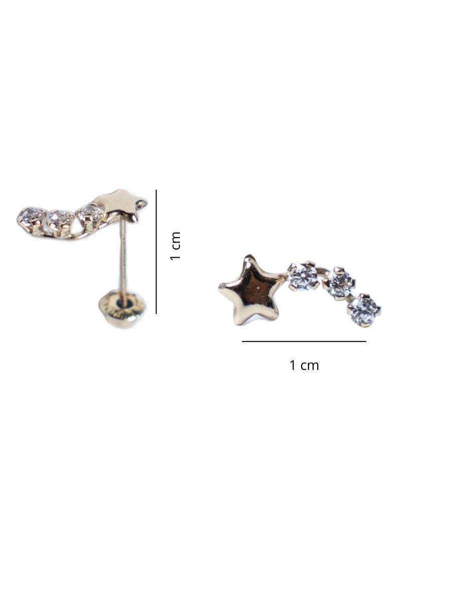 Broqueles de estrella de oro con acabado pavé zirconia 4