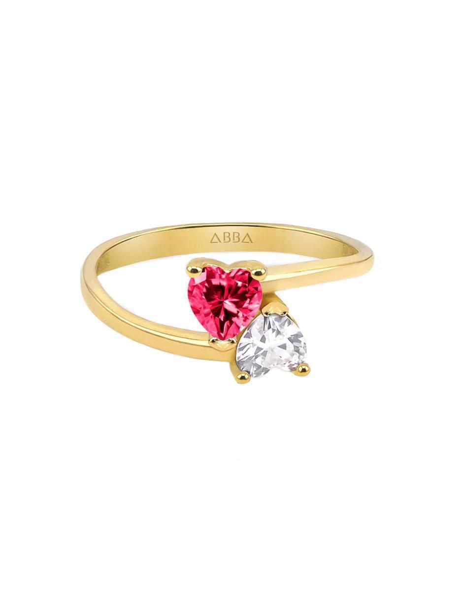 Anillo 14 k de oro zirconia brillante