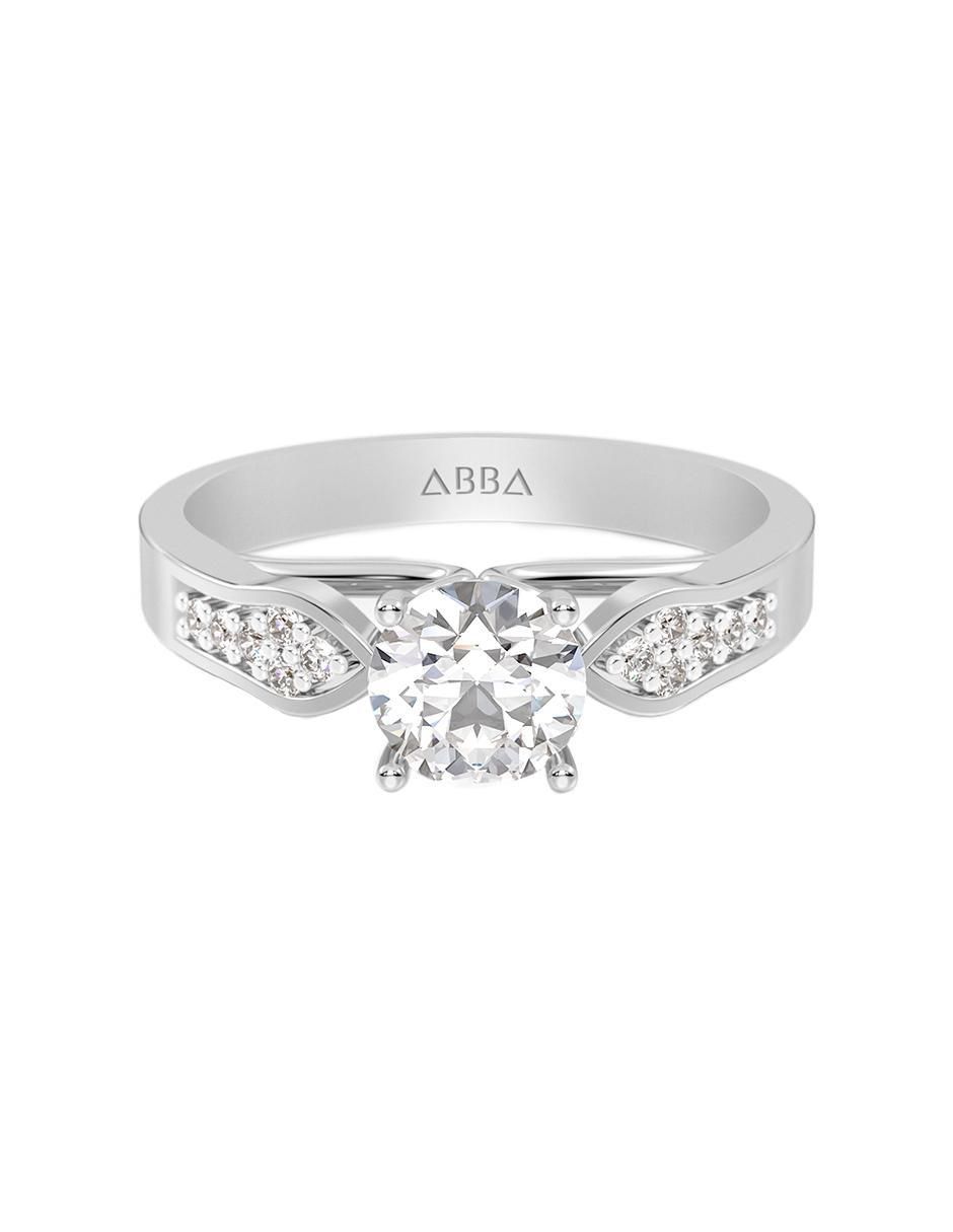Anillo de compromiso de oro 10 k zirconia