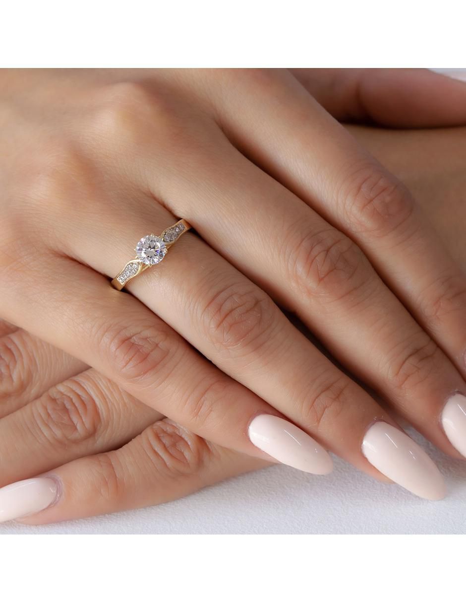 Anillo de compromiso "de" oro 10 k abba joyas no aplica zirconia