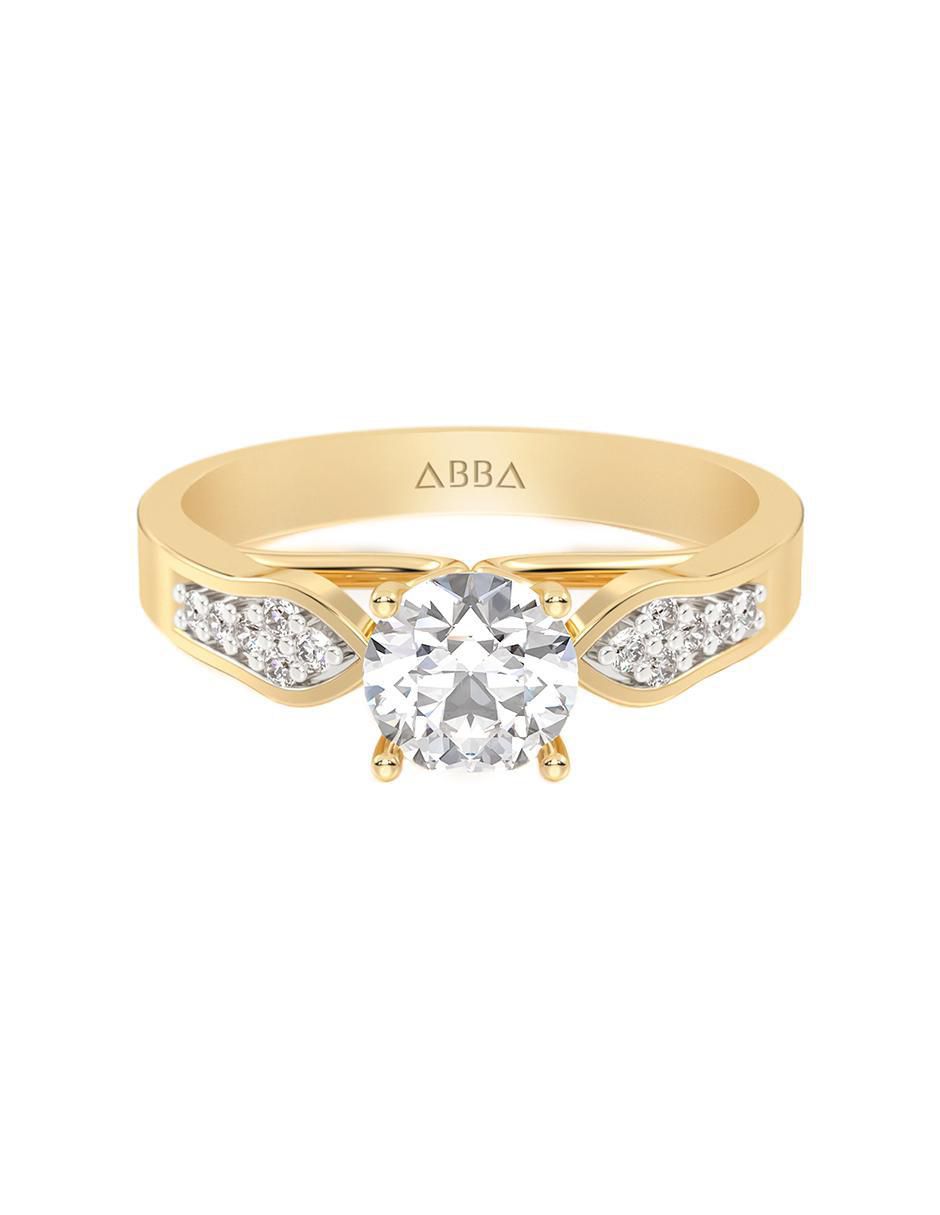 Anillo de compromiso de oro 10 k zirconia