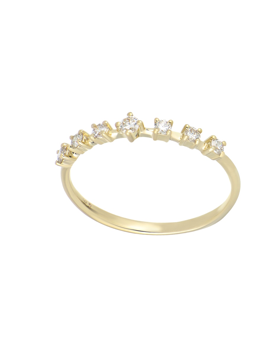 Anillo Classy 14 k de oro amarillo diamante