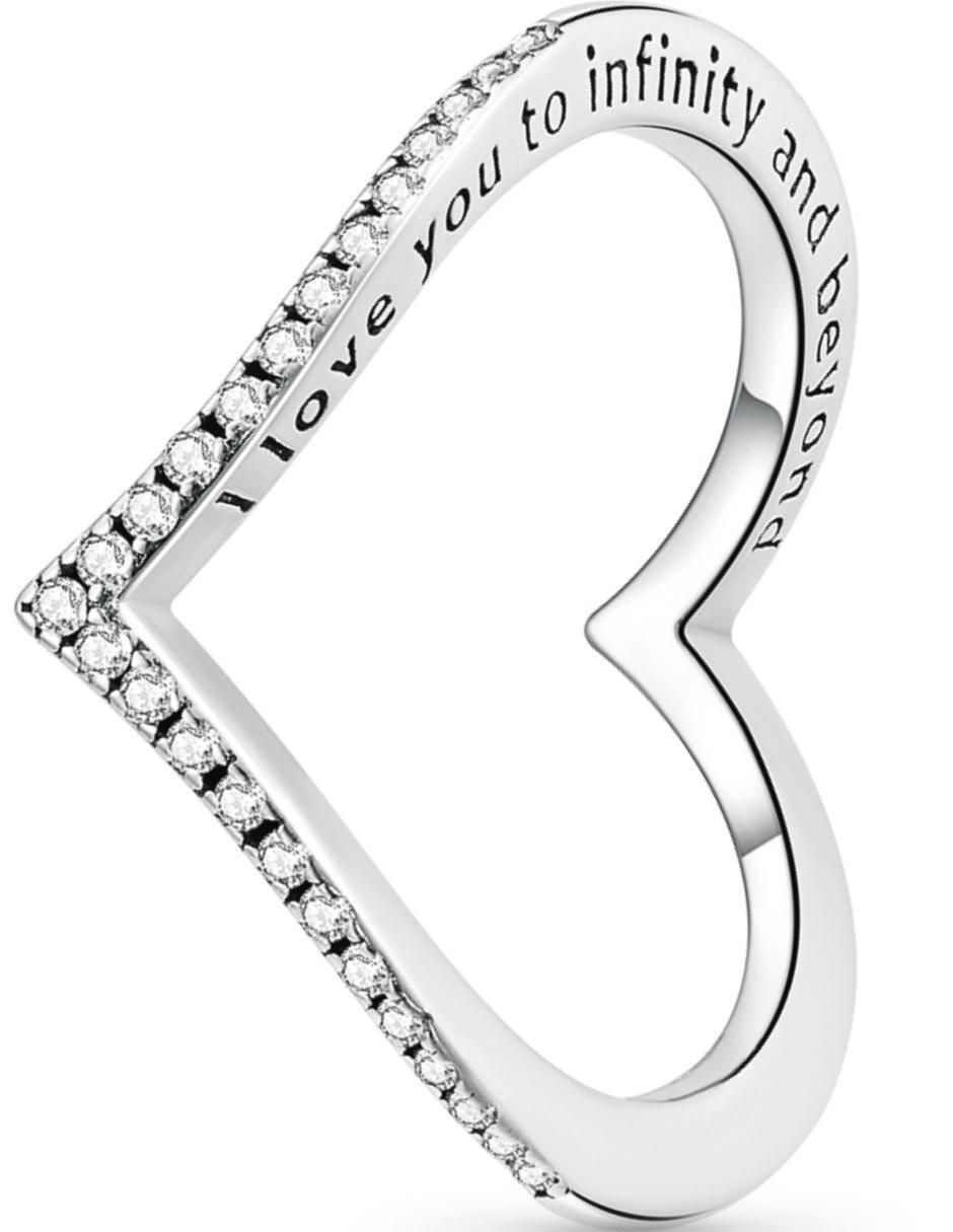 Anillo I Love You To Infinity And Beyond P 925 de plata zirconia cúbica brillante