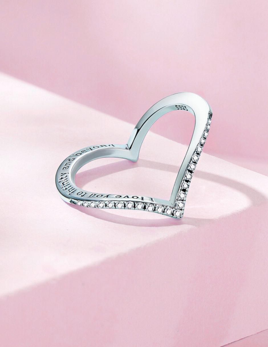 Anillo I Love You To Infinity And Beyond P 925 de plata zirconia cúbica brillante 6