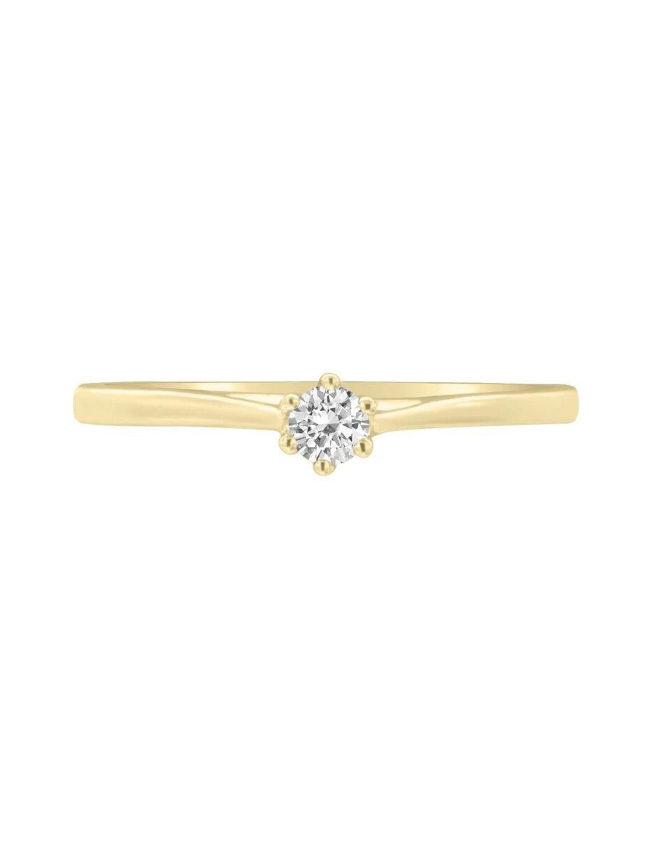 Anillo de compromiso de oro 14 k Fancella diamante