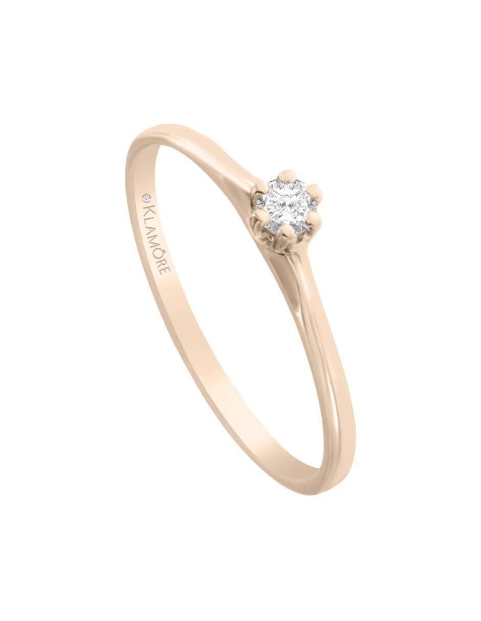 Anillo de compromiso de oro 14 k Fancella diamante 2