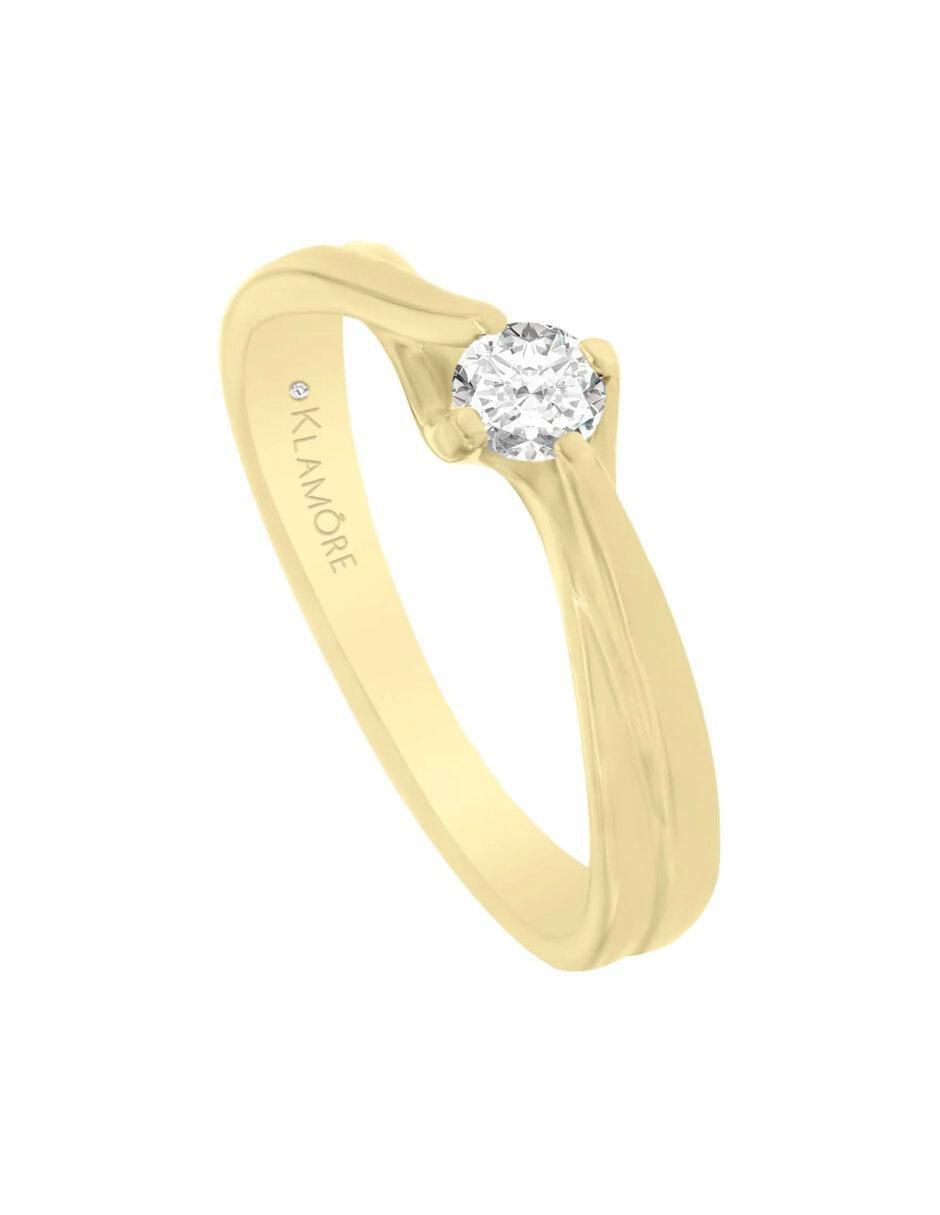 Anillo de compromiso "de" oro 14 k klamore icia diamante
