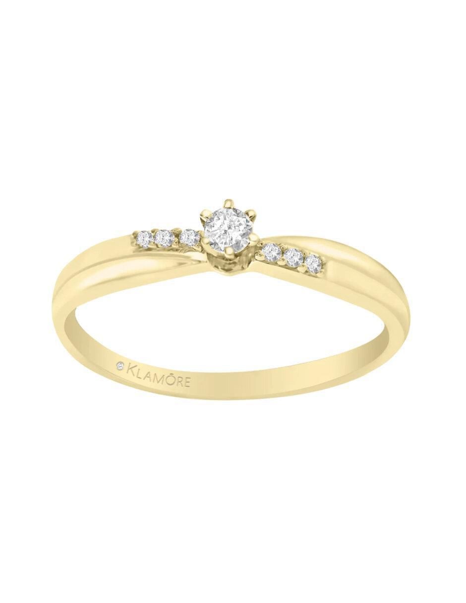 Anillo de compromiso de oro 14 k Natalie diamante