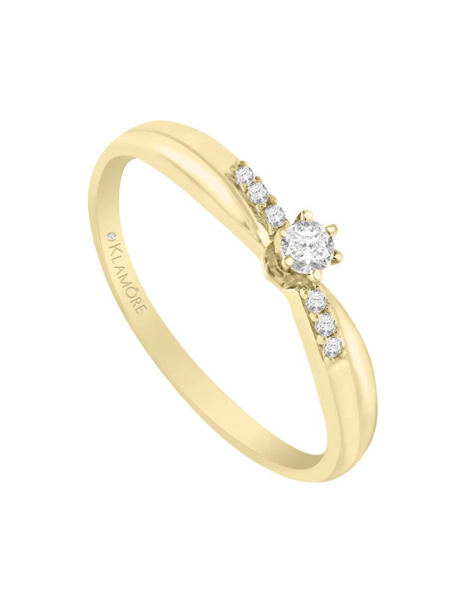 Anillo de compromiso "de" oro 14 k klamore natalie diamante