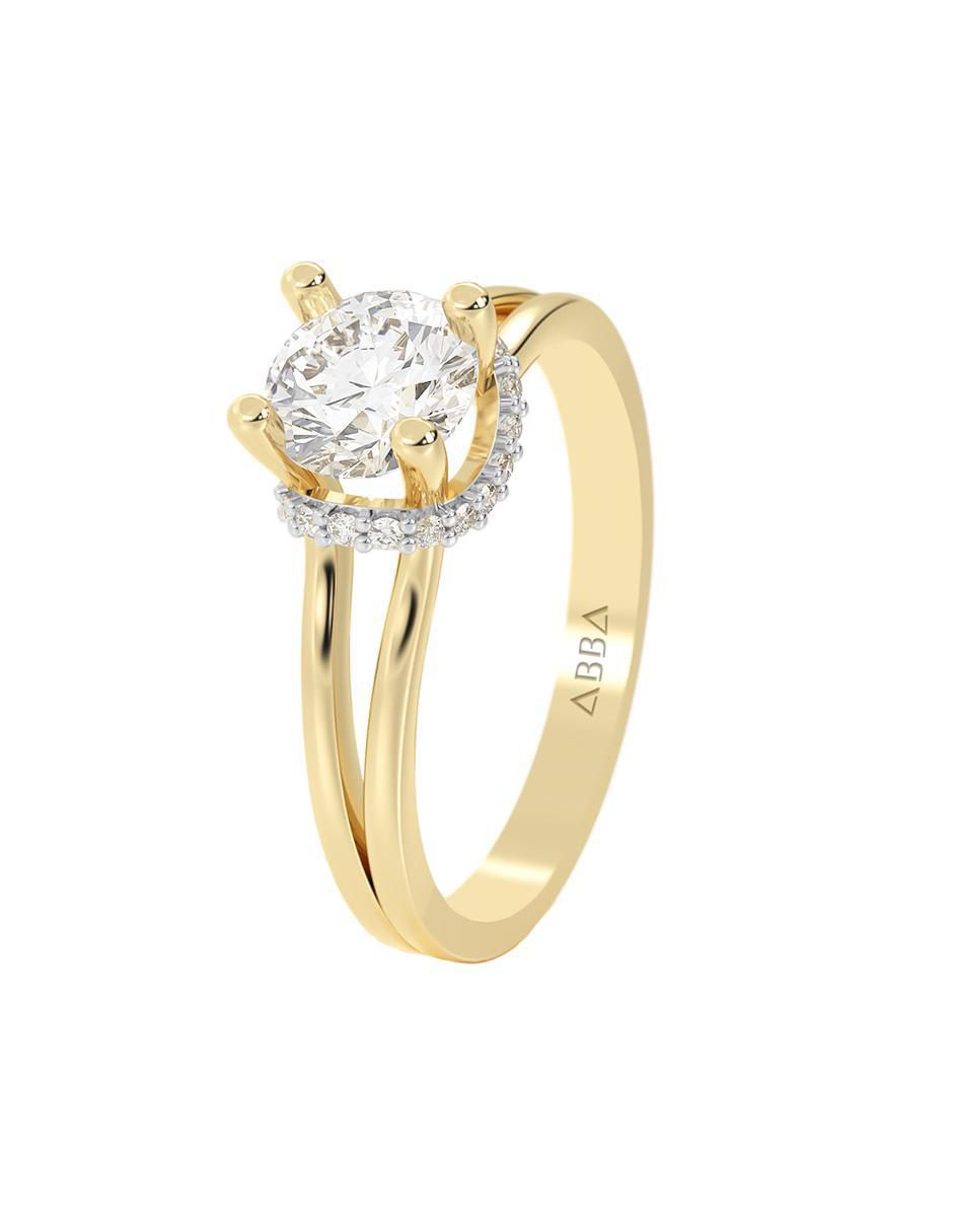 Anillo de compromiso "de" oro 10 k abba joyas no aplica zirconia