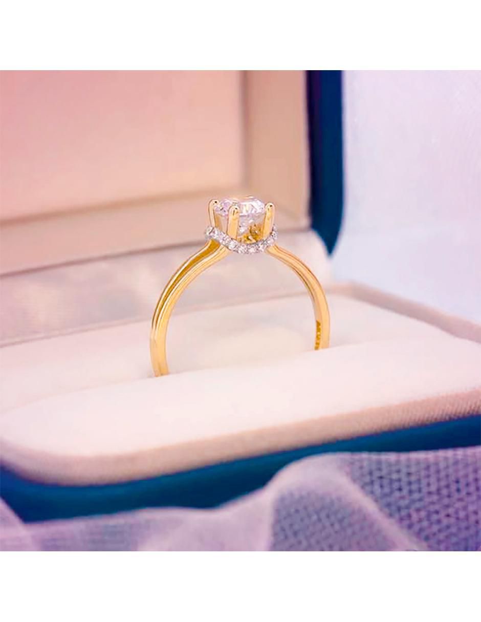 Anillo de compromiso "de" oro 10 k abba joyas no aplica zirconia