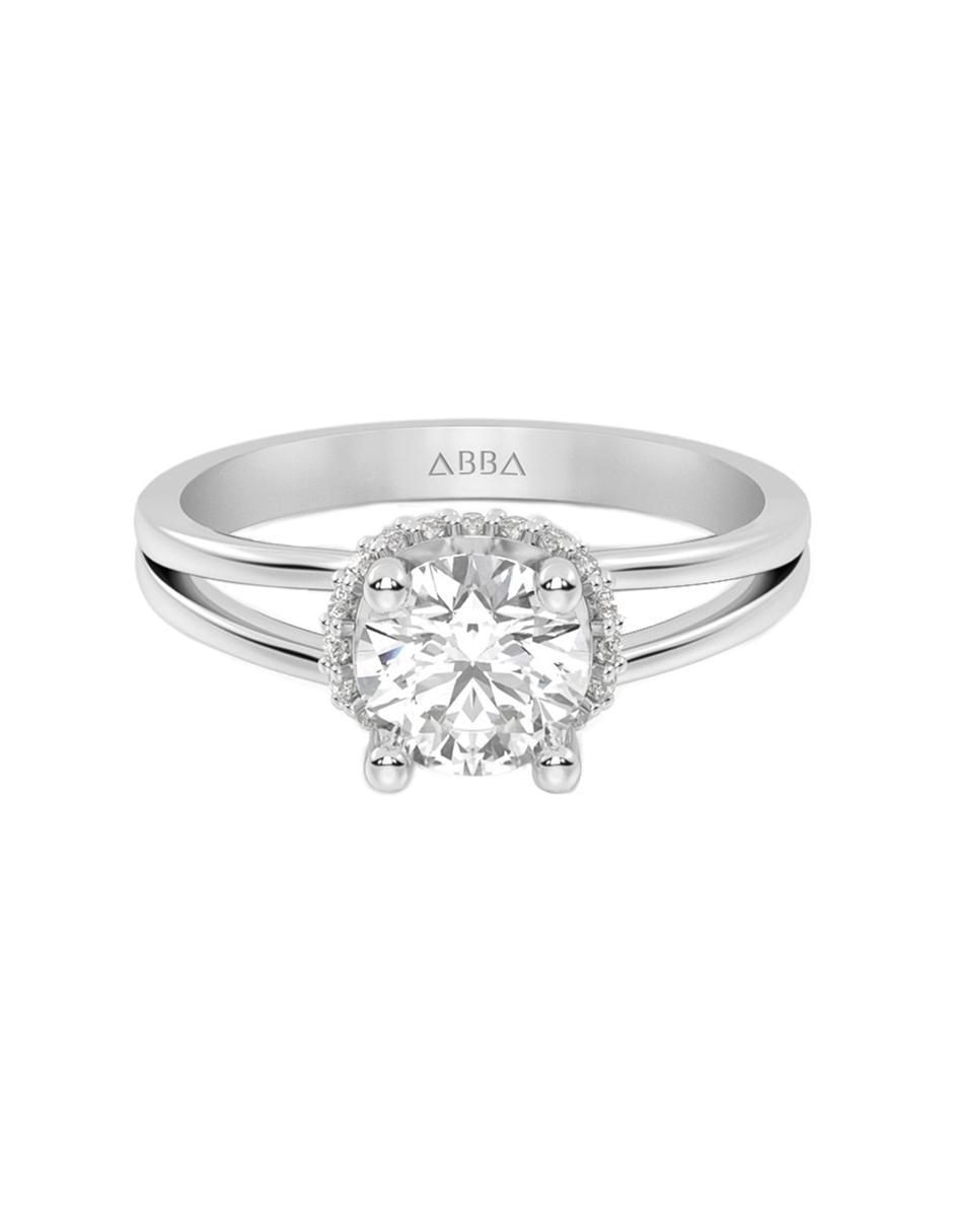 Anillo de compromiso de oro 10 K circonita