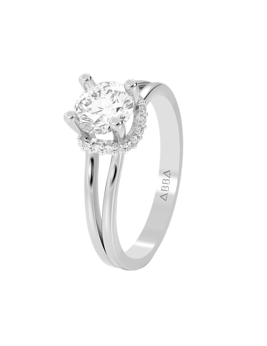 Anillo de compromiso de oro 10 K circonita 2