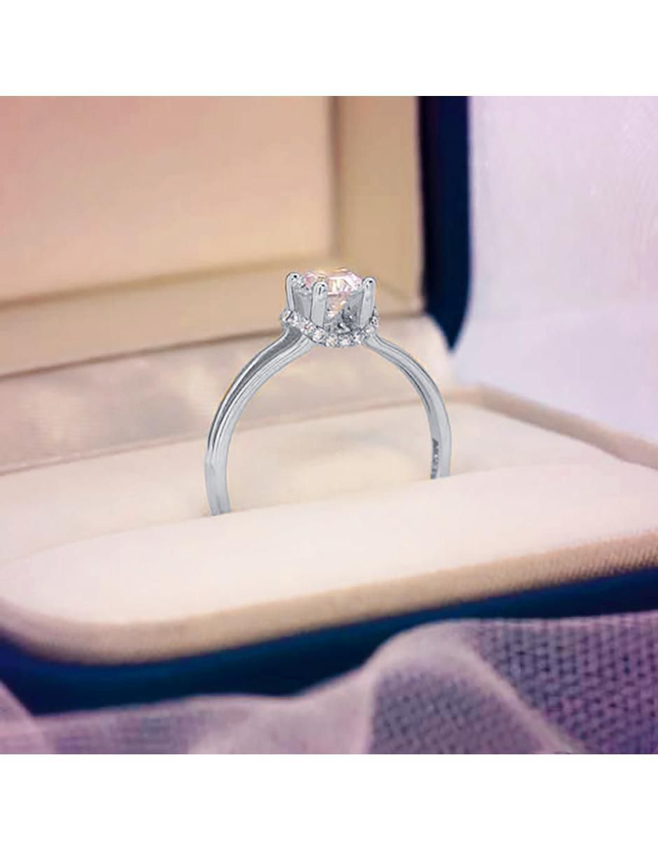 Anillo de compromiso de oro 10 K circonita 5
