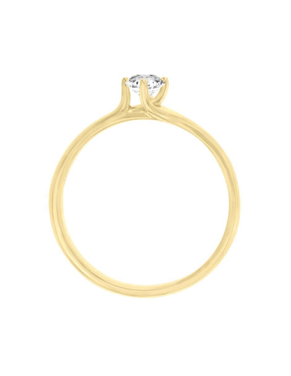 Anillo de compromiso "de" oro 14 k klamore feray diamante