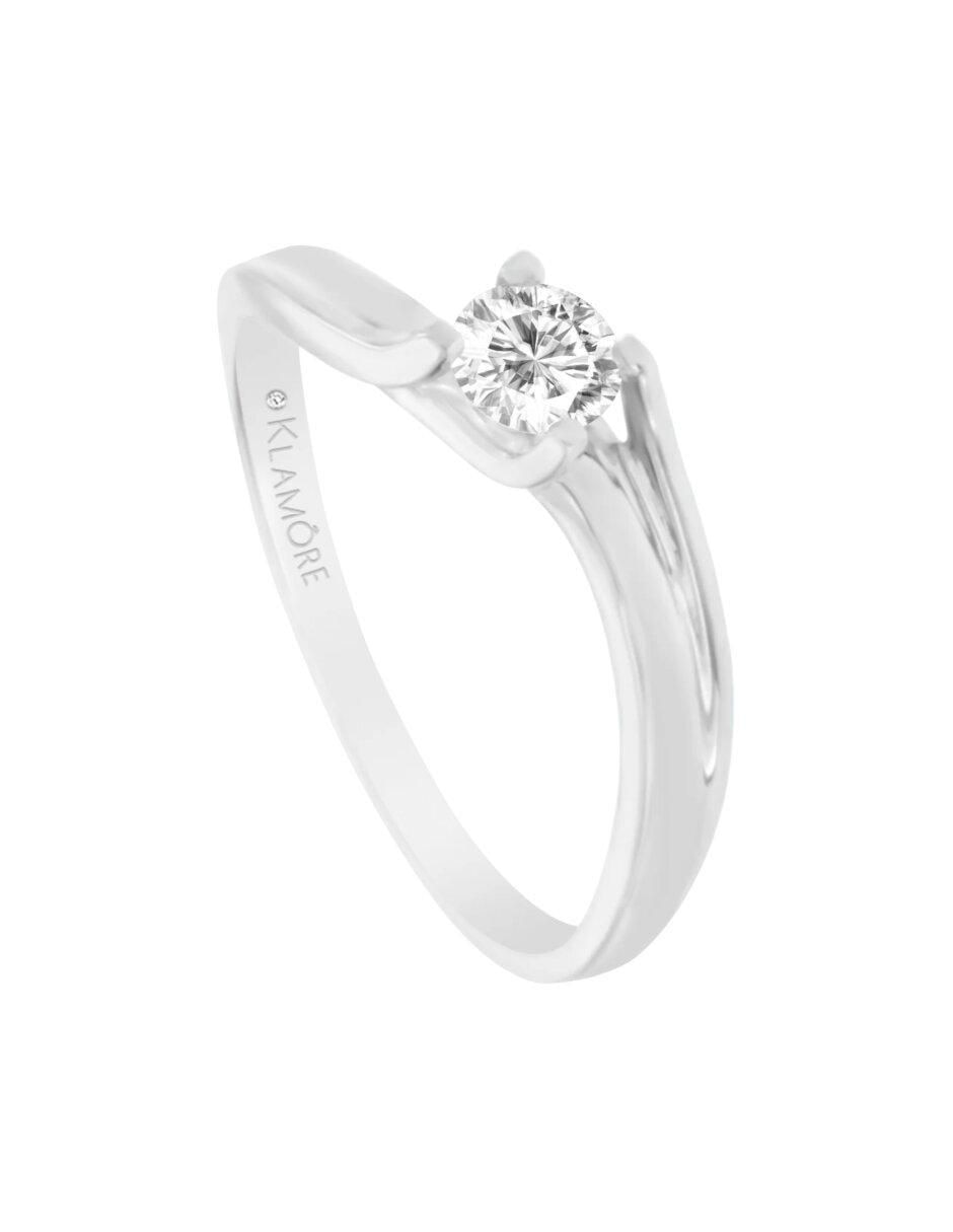 Anillo de compromiso de oro 14 k Raiza diamante 4