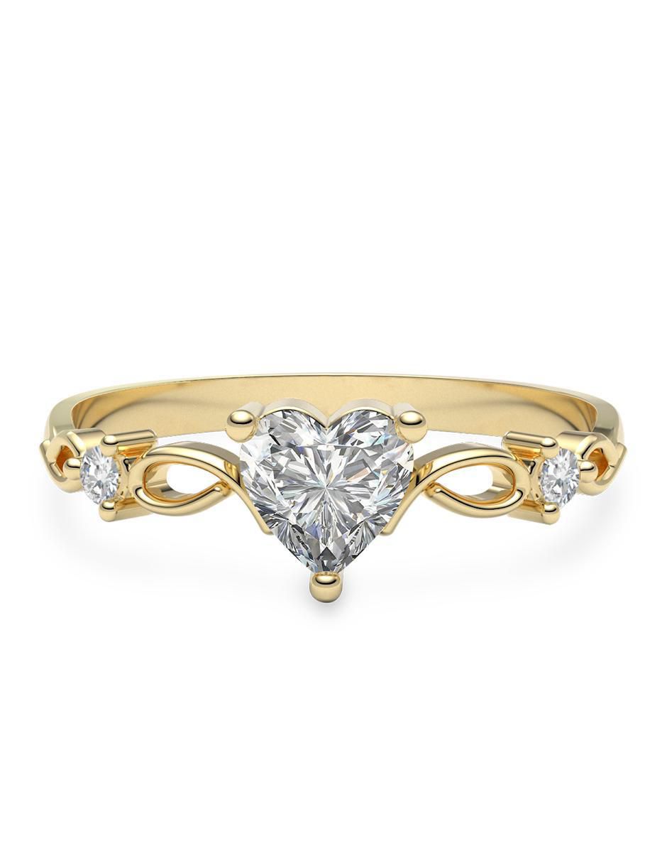 Anillo de compromiso de oro 10 k zirconia