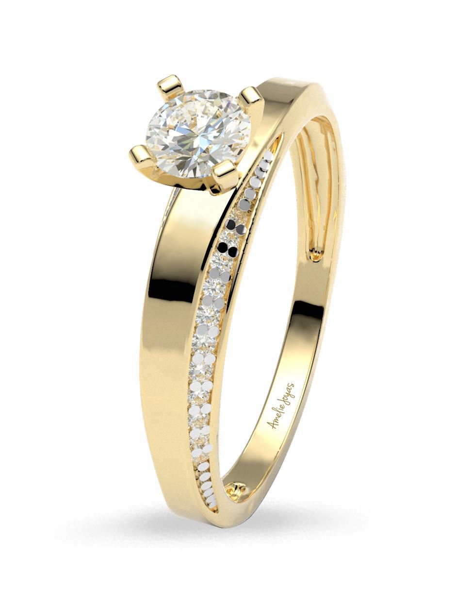 Anillo de compromiso "de" oro 10 k amelie joyas sin coleccion zirconia