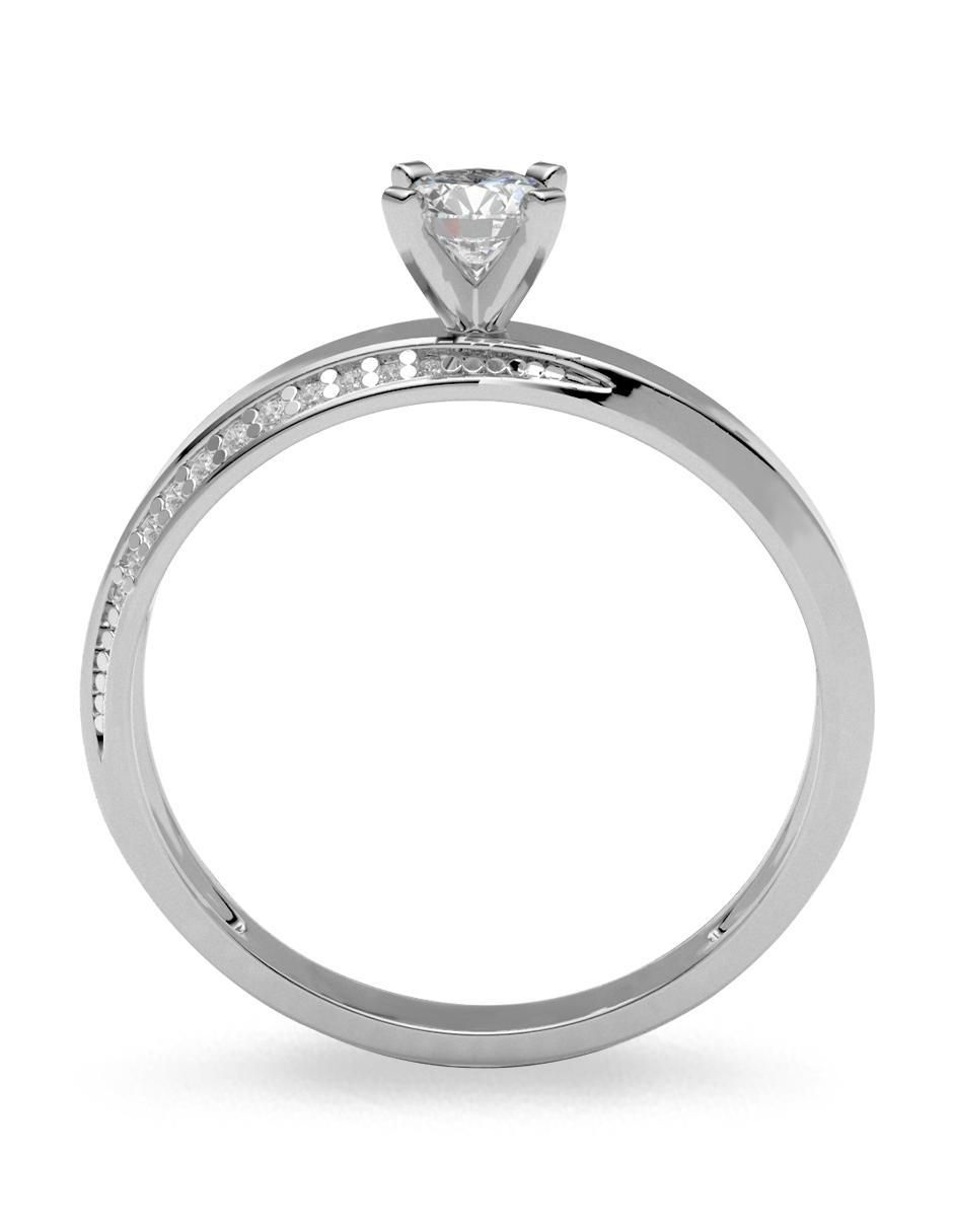 Anillo de compromiso de oro 10 k zirconia 3