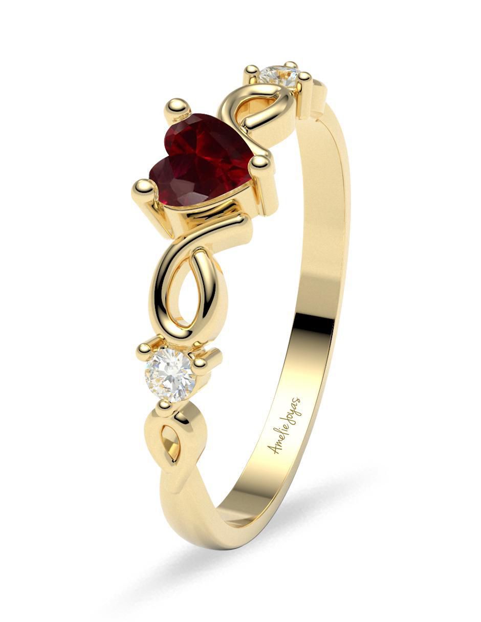Anillo de compromiso "de" oro 10 k amelie joyas sin coleccion
sin coleccion rubí