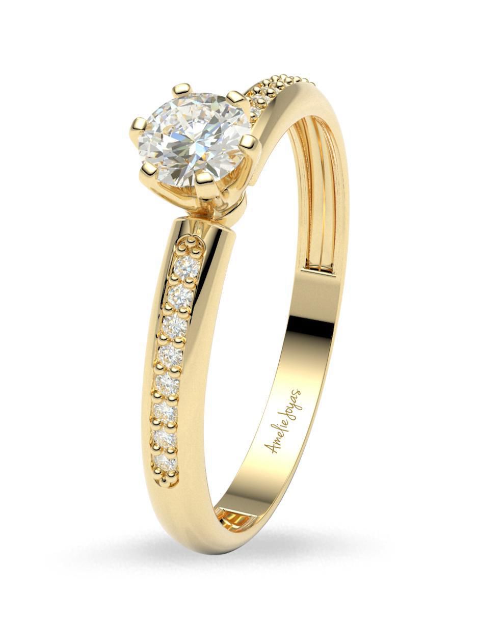 Anillo de compromiso "de" oro 10 k amelie joyas sin colecion zirconia