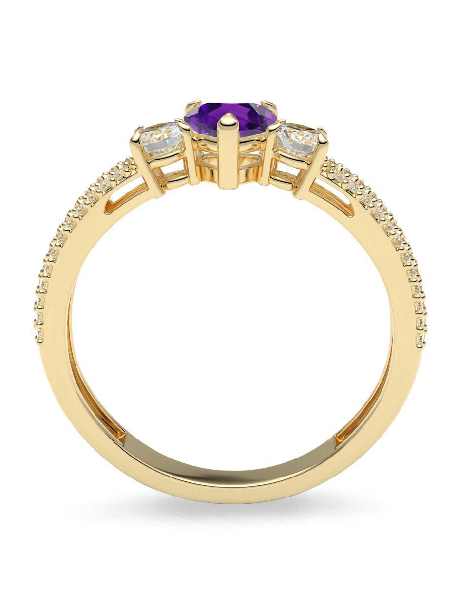Anillo de compromiso "de" oro 10 k amelie joyas sin coleccion  zirconia
