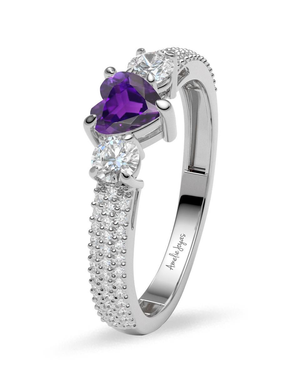 Anillo de compromiso de oro 10 k zirconia 2