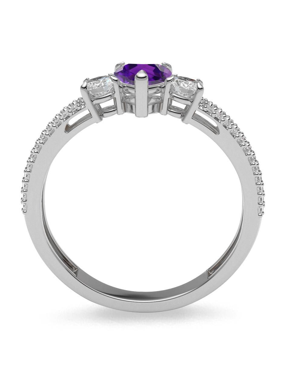 Anillo de compromiso de oro 10 k zirconia 3