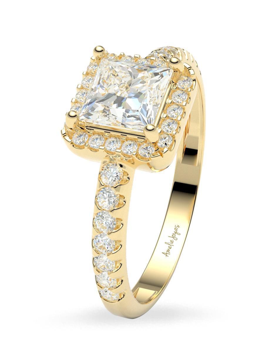 Anillo de compromiso "de" oro 10 k amelie joyas sin coleccion  zirconia