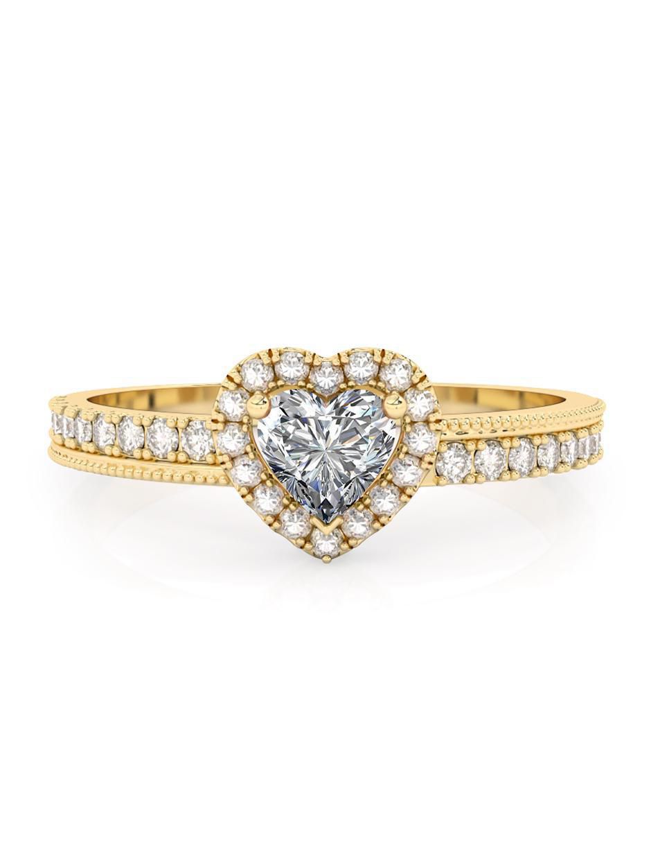 Anillo de compromiso de oro 10 k zirconia