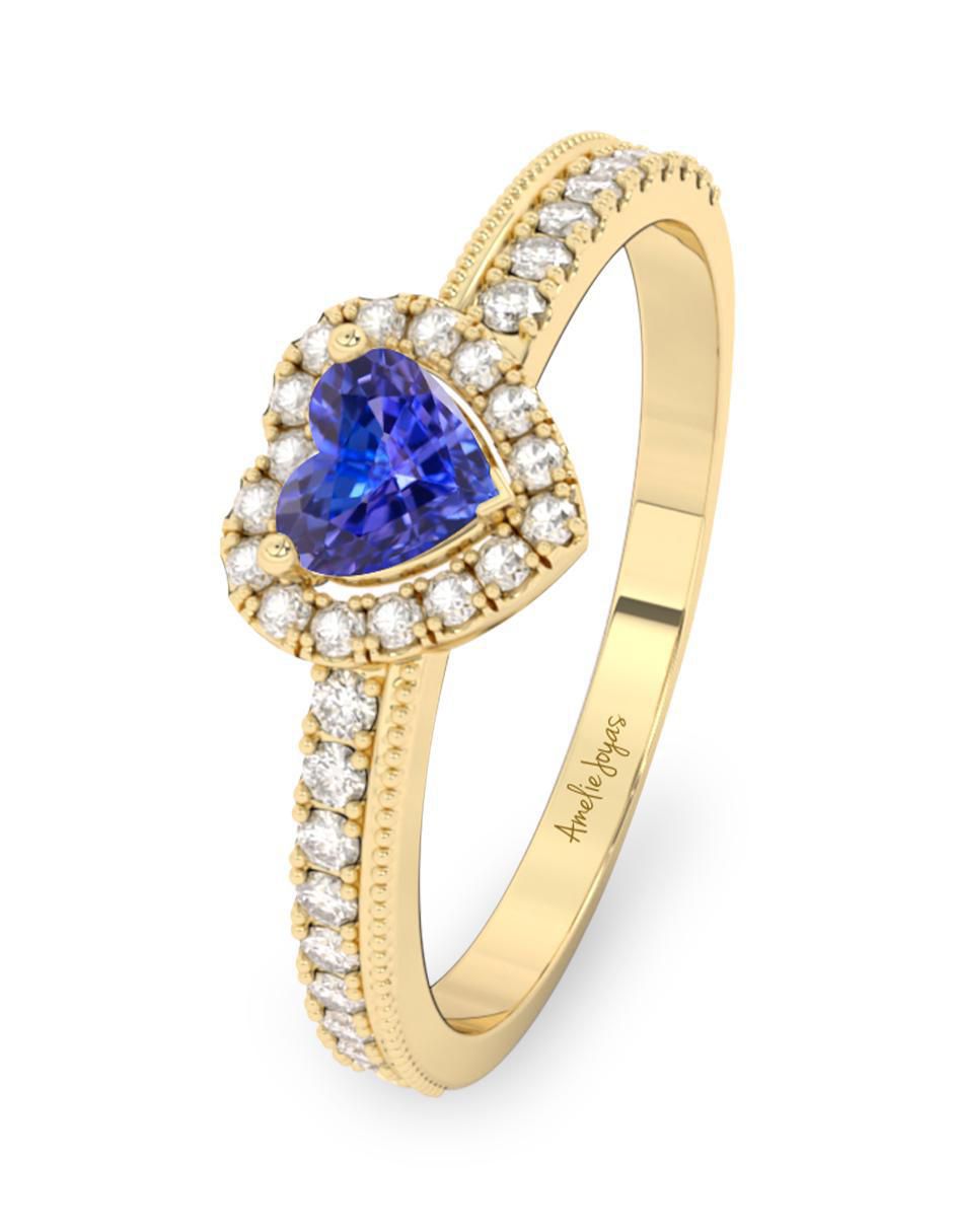 Anillo de compromiso "de" oro 10 k amelie joyas sin colección tanzanita