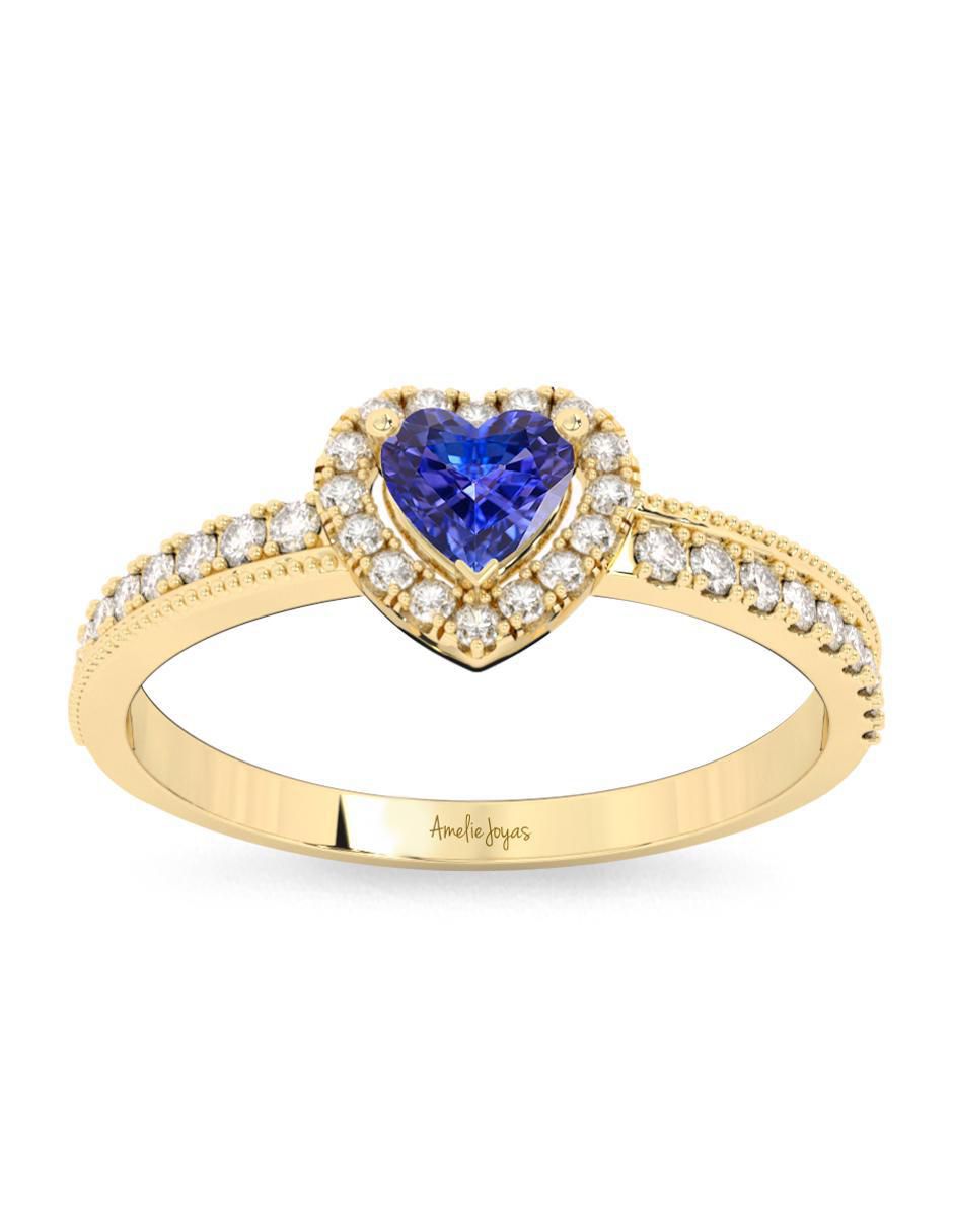 Anillo de compromiso "de" oro 10 k amelie joyas sin colección tanzanita