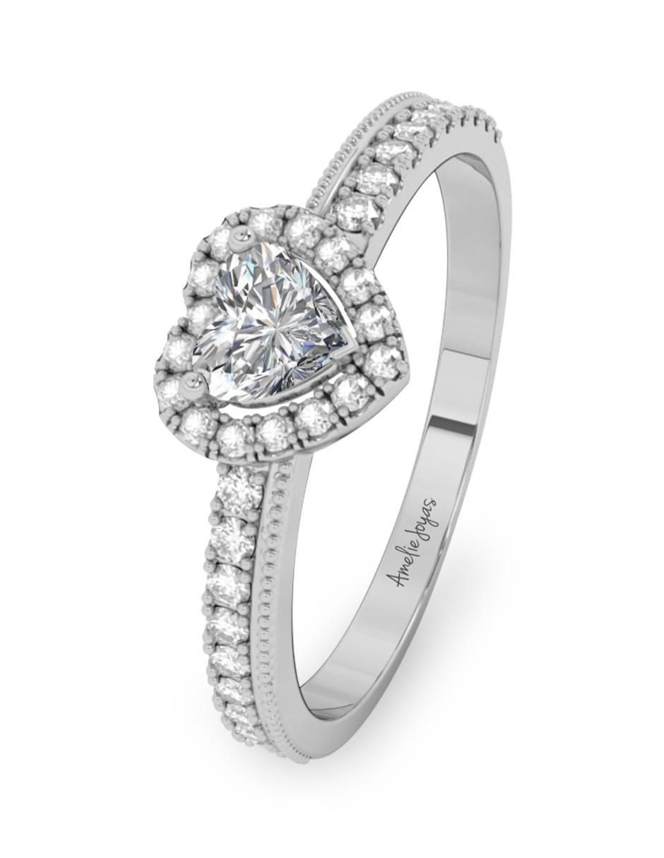 Anillo de compromiso de oro 10 k zirconia 2