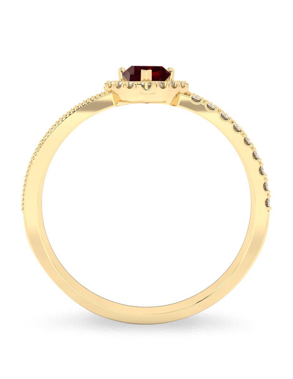 Anillo de compromiso "de" oro 10 k amelie joyas sin coleccion rubí