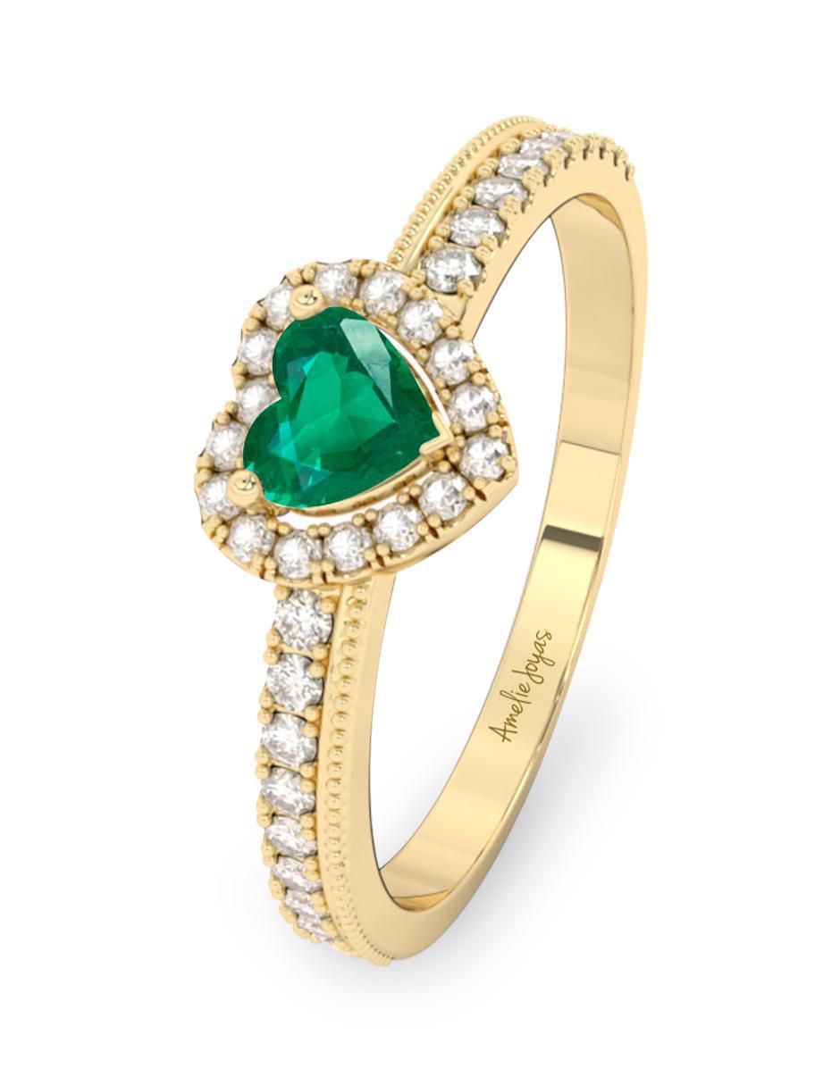 Anillo de compromiso "de" oro 10 k amelie joyas sin colección esmeralda