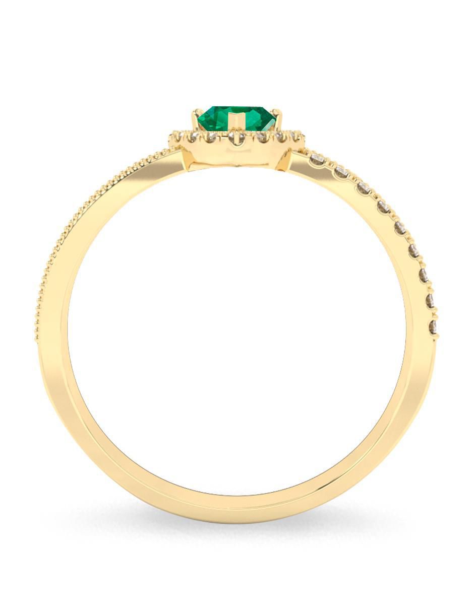 Anillo de compromiso "de" oro 10 k amelie joyas sin colección esmeralda