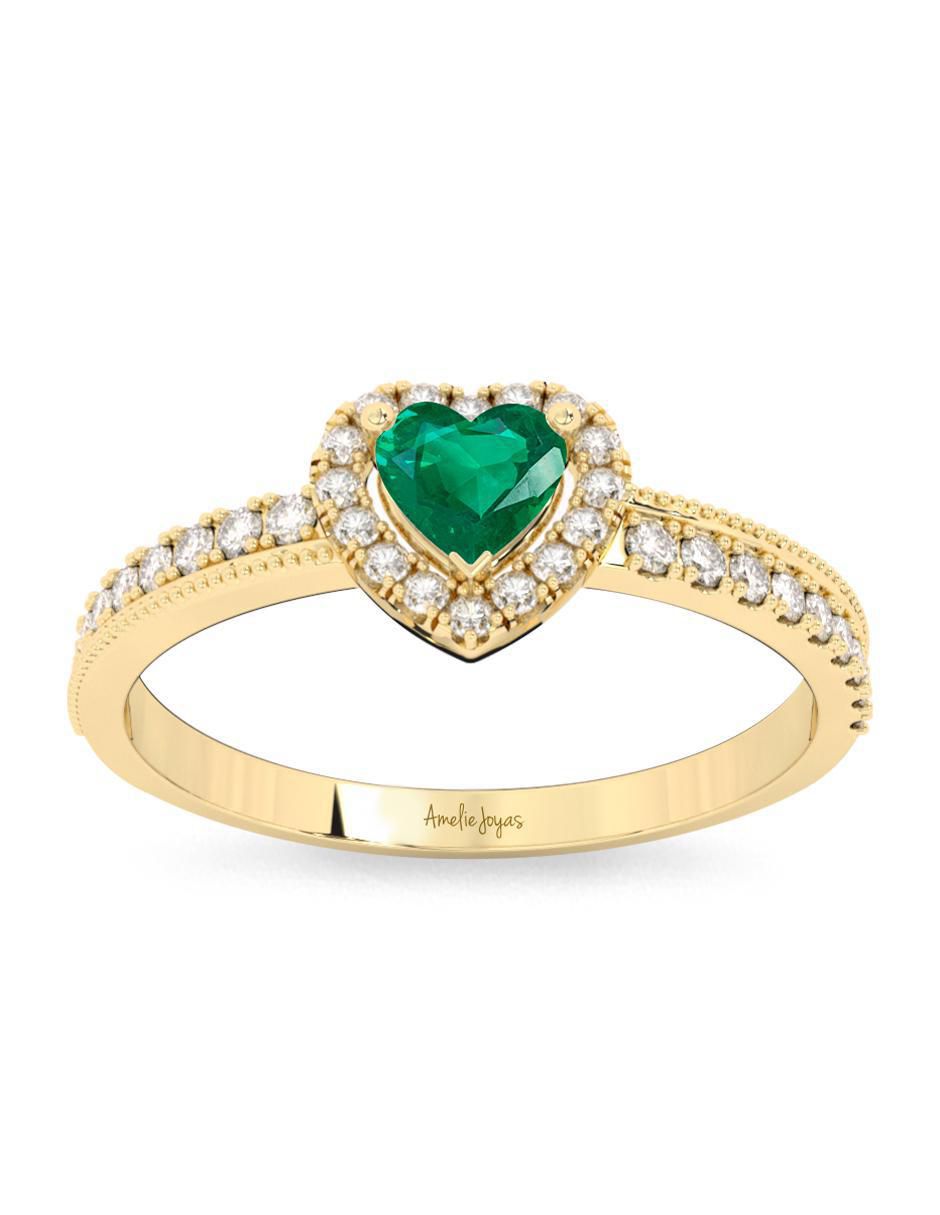 Anillo de compromiso "de" oro 10 k amelie joyas sin colección esmeralda