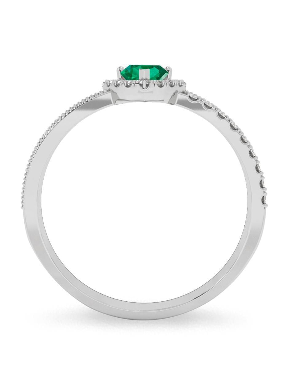 Anillo de compromiso de oro 10 k esmeralda 3